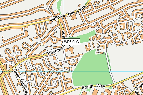 WD5 0LG map - OS VectorMap District (Ordnance Survey)
