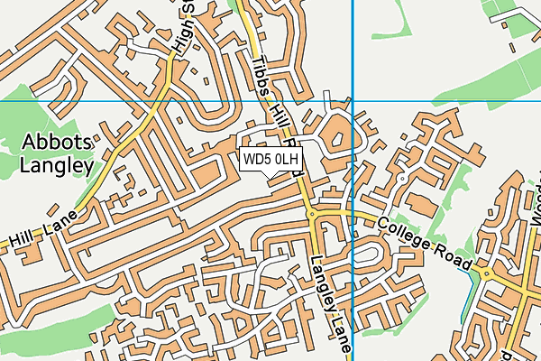 WD5 0LH map - OS VectorMap District (Ordnance Survey)