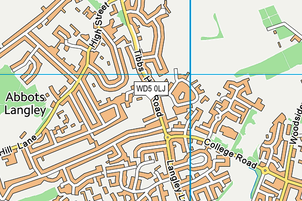 WD5 0LJ map - OS VectorMap District (Ordnance Survey)