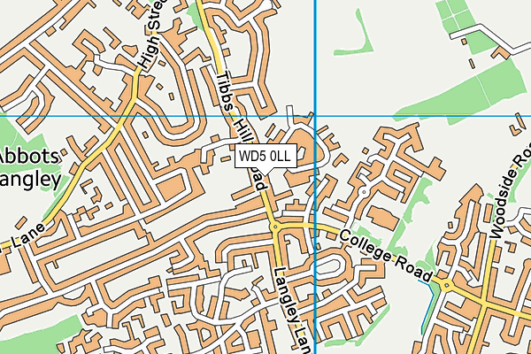 WD5 0LL map - OS VectorMap District (Ordnance Survey)