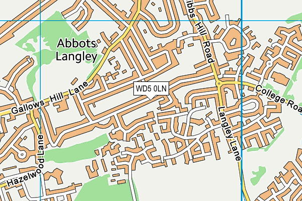 WD5 0LN map - OS VectorMap District (Ordnance Survey)