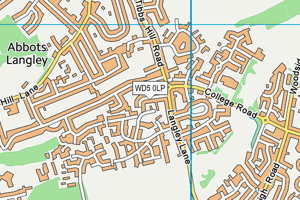 WD5 0LP map - OS VectorMap District (Ordnance Survey)