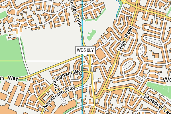 WD5 0LY map - OS VectorMap District (Ordnance Survey)