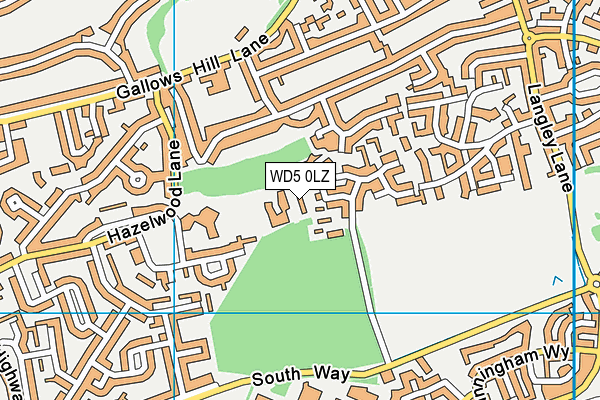 WD5 0LZ map - OS VectorMap District (Ordnance Survey)