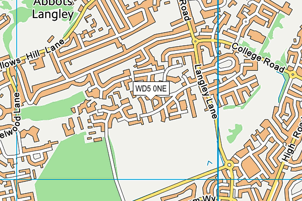 WD5 0NE map - OS VectorMap District (Ordnance Survey)