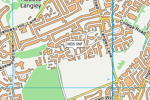 WD5 0NF map - OS VectorMap District (Ordnance Survey)