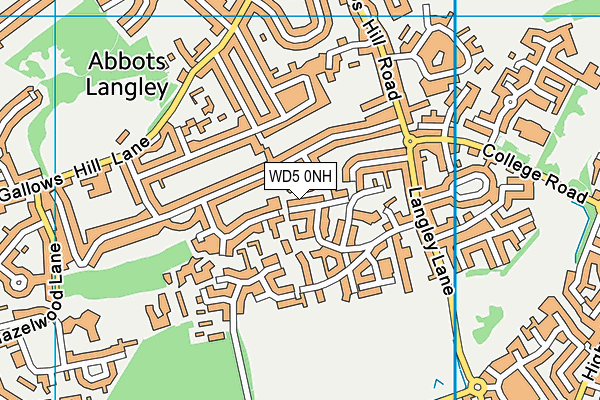 WD5 0NH map - OS VectorMap District (Ordnance Survey)