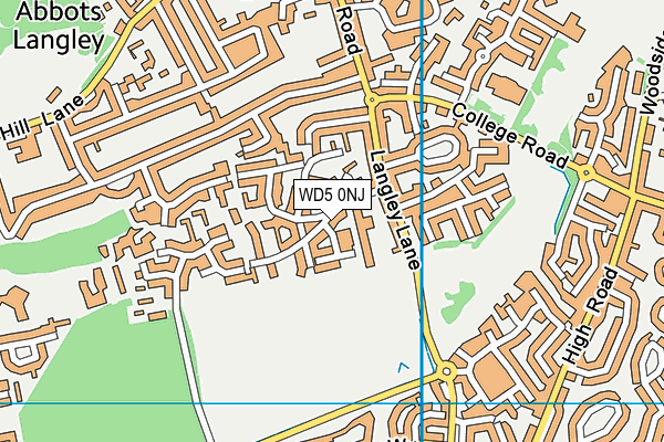 WD5 0NJ map - OS VectorMap District (Ordnance Survey)