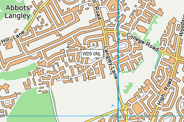 WD5 0NL map - OS VectorMap District (Ordnance Survey)