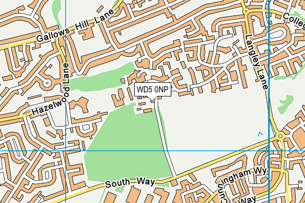 WD5 0NP map - OS VectorMap District (Ordnance Survey)