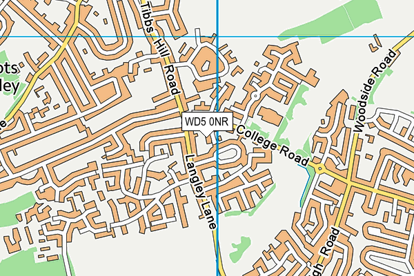 WD5 0NR map - OS VectorMap District (Ordnance Survey)