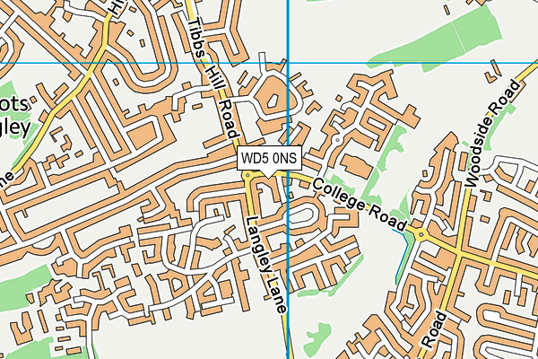WD5 0NS map - OS VectorMap District (Ordnance Survey)