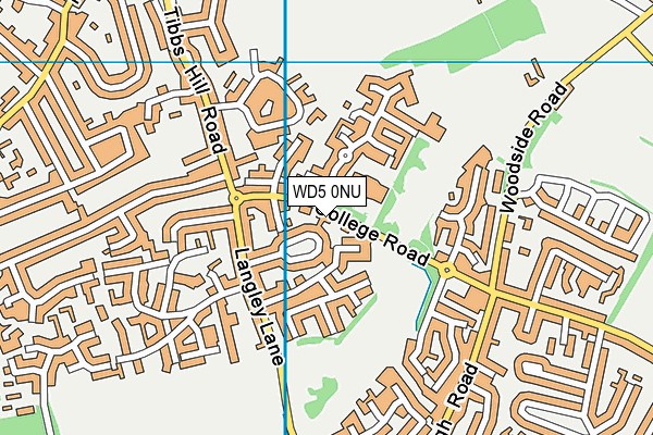 WD5 0NU map - OS VectorMap District (Ordnance Survey)
