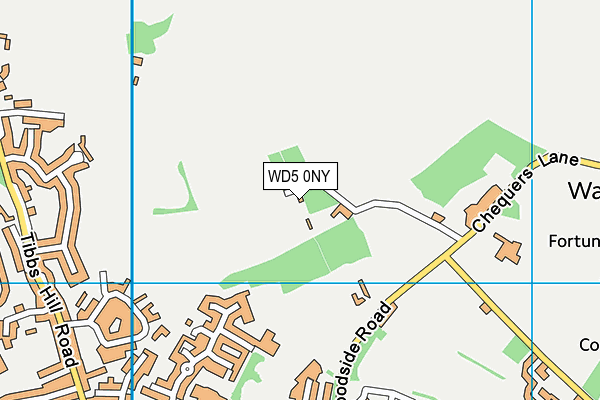 WD5 0NY map - OS VectorMap District (Ordnance Survey)