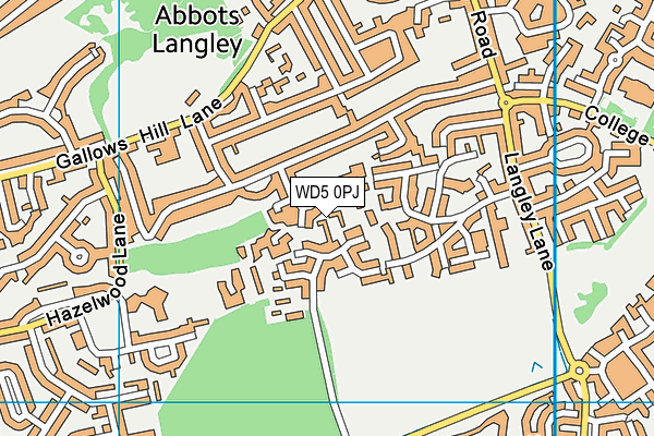 WD5 0PJ map - OS VectorMap District (Ordnance Survey)