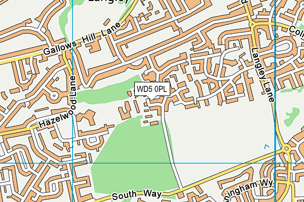 WD5 0PL map - OS VectorMap District (Ordnance Survey)