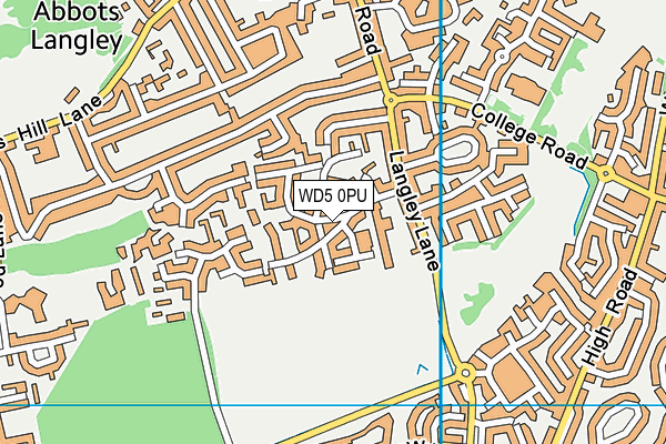 WD5 0PU map - OS VectorMap District (Ordnance Survey)