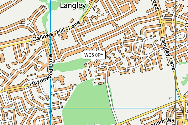 WD5 0PY map - OS VectorMap District (Ordnance Survey)
