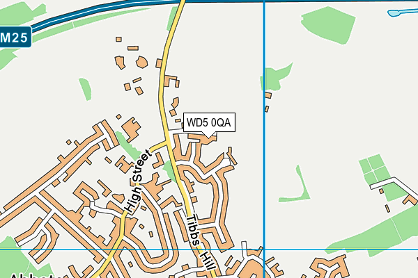 WD5 0QA map - OS VectorMap District (Ordnance Survey)