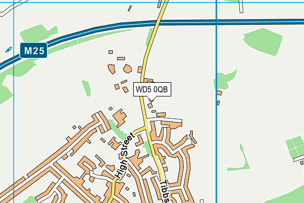 WD5 0QB map - OS VectorMap District (Ordnance Survey)