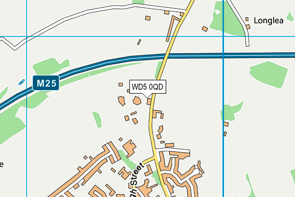 WD5 0QD map - OS VectorMap District (Ordnance Survey)