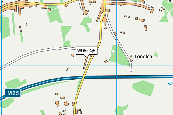 WD5 0QE map - OS VectorMap District (Ordnance Survey)