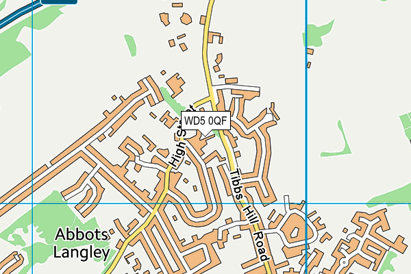 WD5 0QF map - OS VectorMap District (Ordnance Survey)