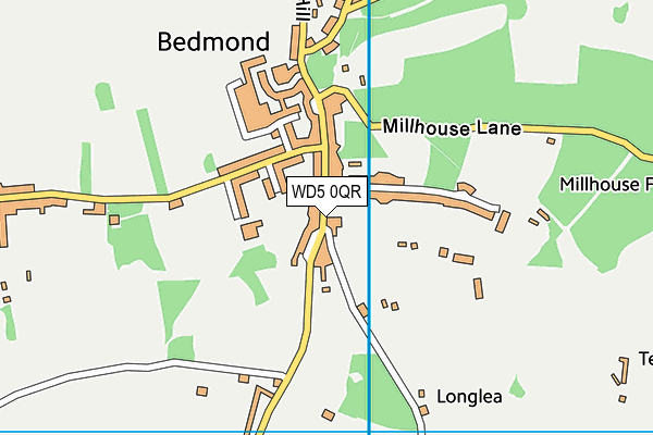 WD5 0QR map - OS VectorMap District (Ordnance Survey)