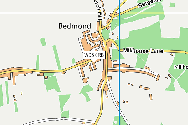 Bedmond Recreation Ground map (WD5 0RB) - OS VectorMap District (Ordnance Survey)