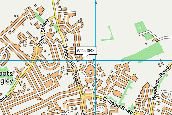 WD5 0RX map - OS VectorMap District (Ordnance Survey)
