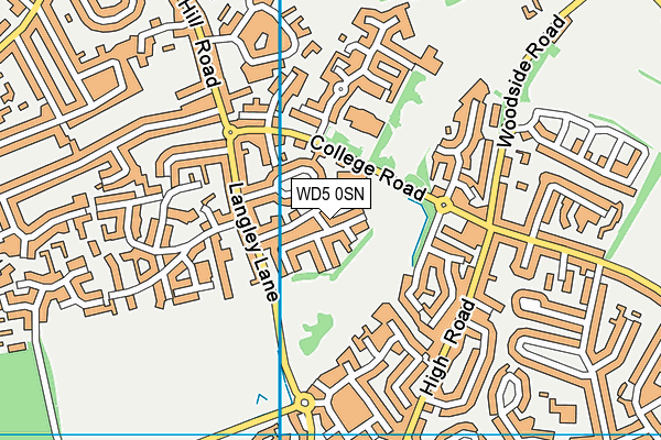 WD5 0SN map - OS VectorMap District (Ordnance Survey)