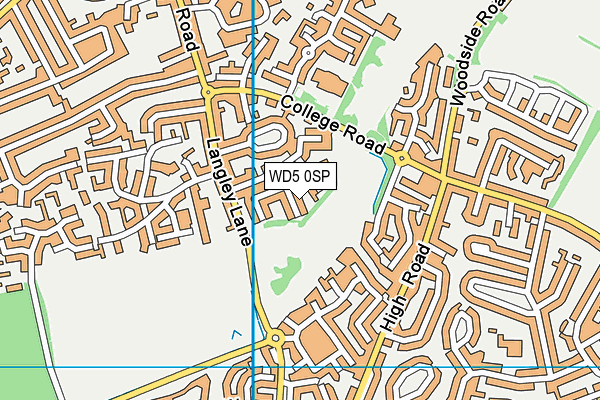 WD5 0SP map - OS VectorMap District (Ordnance Survey)