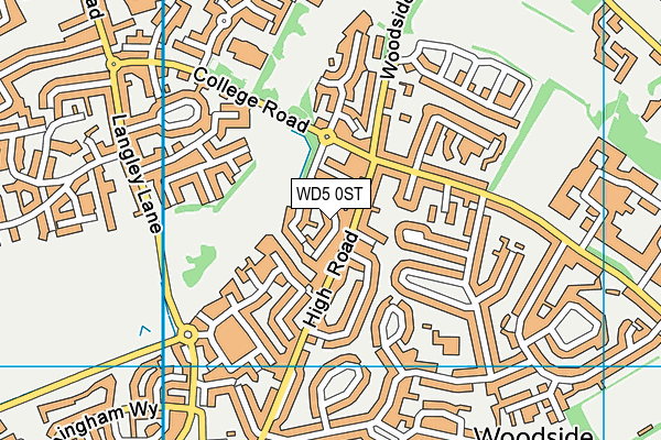 WD5 0ST map - OS VectorMap District (Ordnance Survey)
