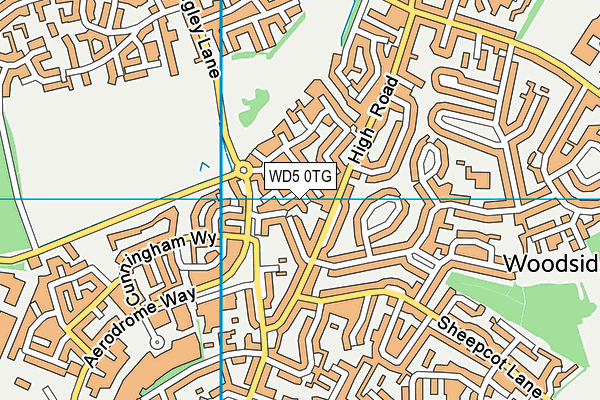 WD5 0TG map - OS VectorMap District (Ordnance Survey)