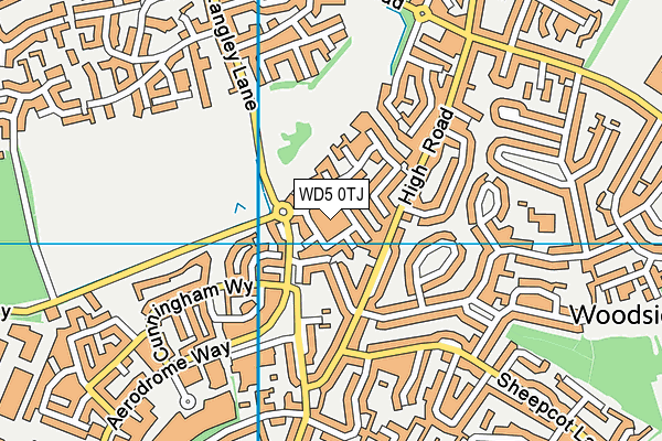 WD5 0TJ map - OS VectorMap District (Ordnance Survey)