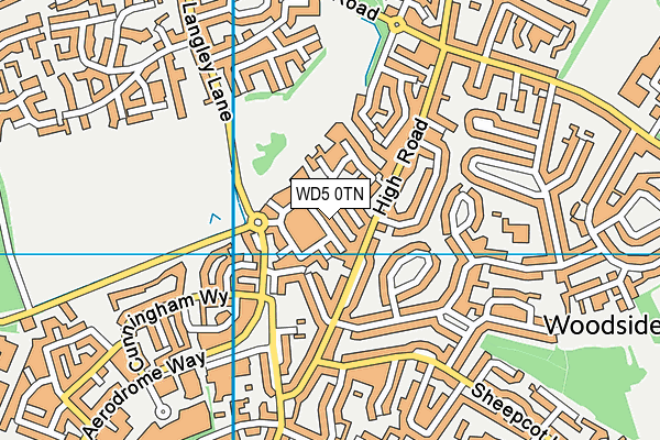 WD5 0TN map - OS VectorMap District (Ordnance Survey)