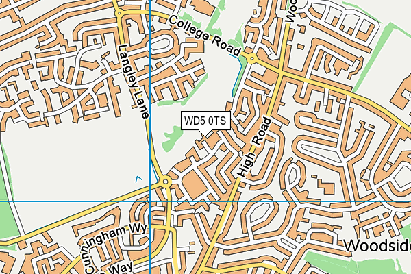 WD5 0TS map - OS VectorMap District (Ordnance Survey)