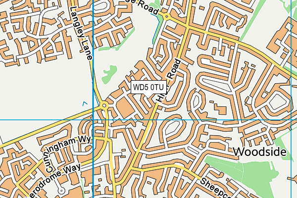WD5 0TU map - OS VectorMap District (Ordnance Survey)