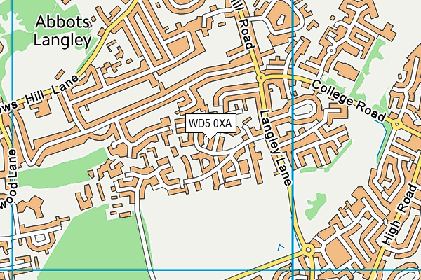WD5 0XA map - OS VectorMap District (Ordnance Survey)