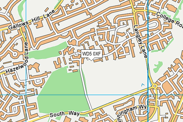 WD5 0XF map - OS VectorMap District (Ordnance Survey)