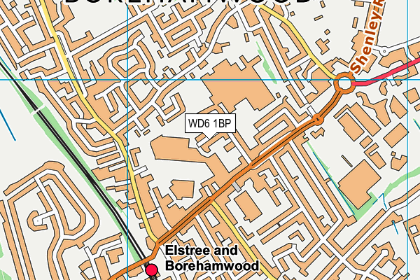 WD6 1BP map - OS VectorMap District (Ordnance Survey)