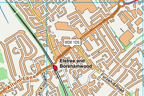 WD6 1DS map - OS VectorMap District (Ordnance Survey)