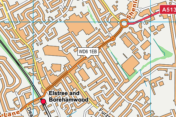 WD6 1EB map - OS VectorMap District (Ordnance Survey)