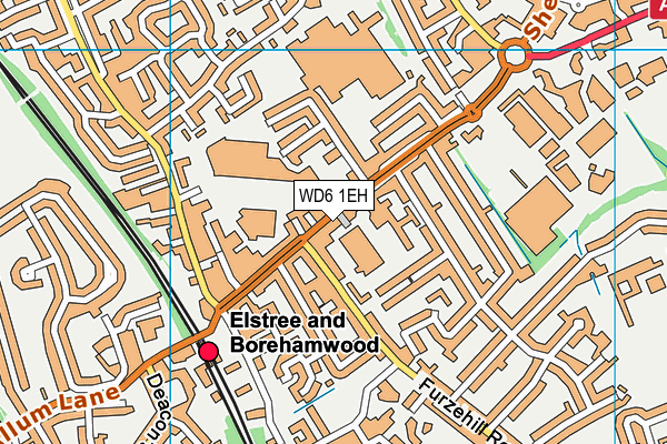 Puregym (Borehamwood) map (WD6 1EH) - OS VectorMap District (Ordnance Survey)