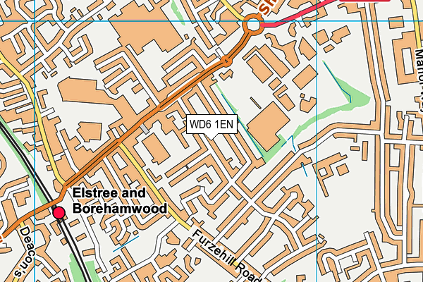WD6 1EN map - OS VectorMap District (Ordnance Survey)