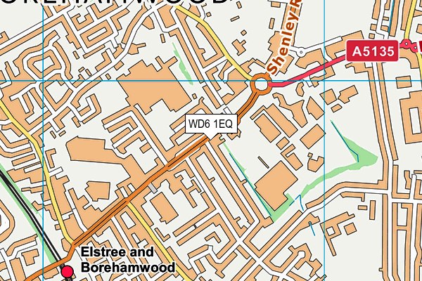 WD6 1EQ map - OS VectorMap District (Ordnance Survey)