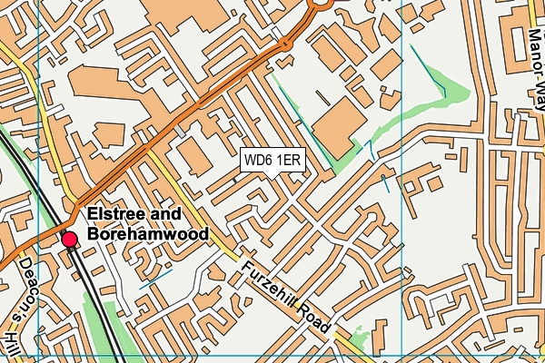 WD6 1ER map - OS VectorMap District (Ordnance Survey)