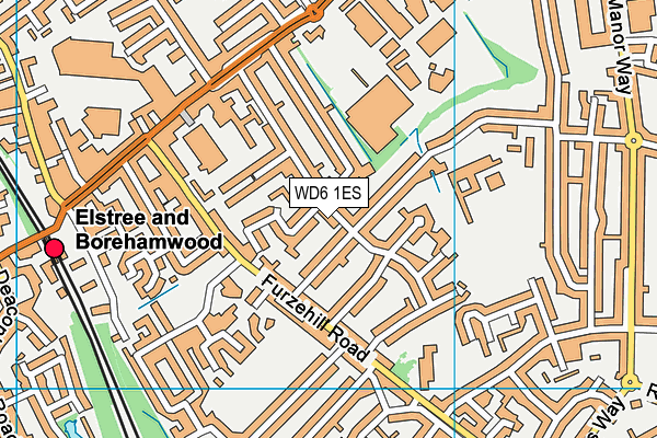 WD6 1ES map - OS VectorMap District (Ordnance Survey)