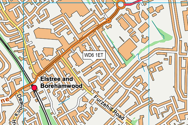 WD6 1ET map - OS VectorMap District (Ordnance Survey)