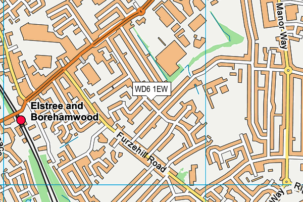 WD6 1EW map - OS VectorMap District (Ordnance Survey)